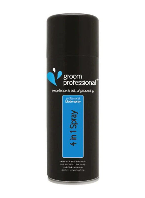 Groom Professional 4-in-1 Clipper Cats & Dogs Aerosol Spray, Black