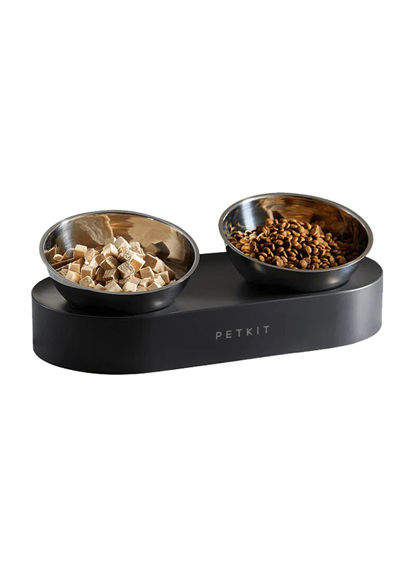 Petkit Fresh Nano Cat & Dog Adjustable Feeding Double Bowl, Silver