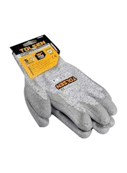 Tolsen 10-inch Industrial Level 5 Cut Resistance Protective Gloves, 45041, Grey