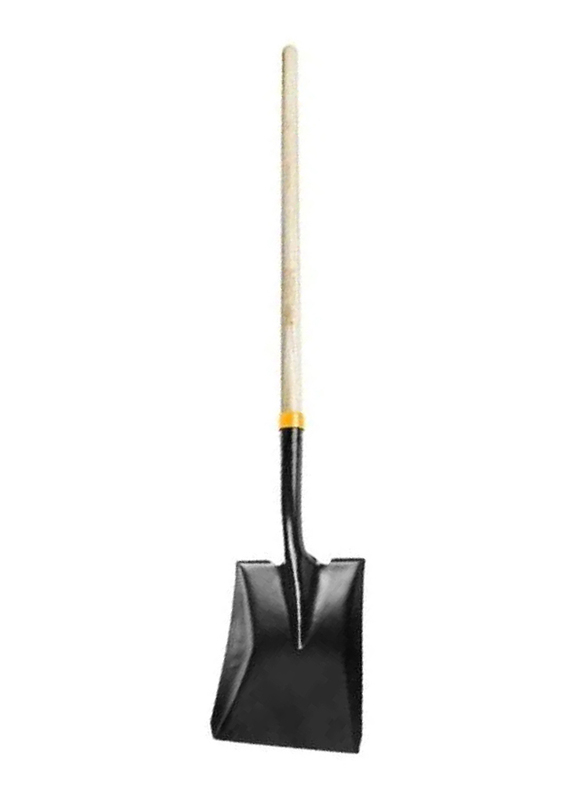 Tolsen Steel Shovel With Handle, 1480mm, 58006, Black/Beige