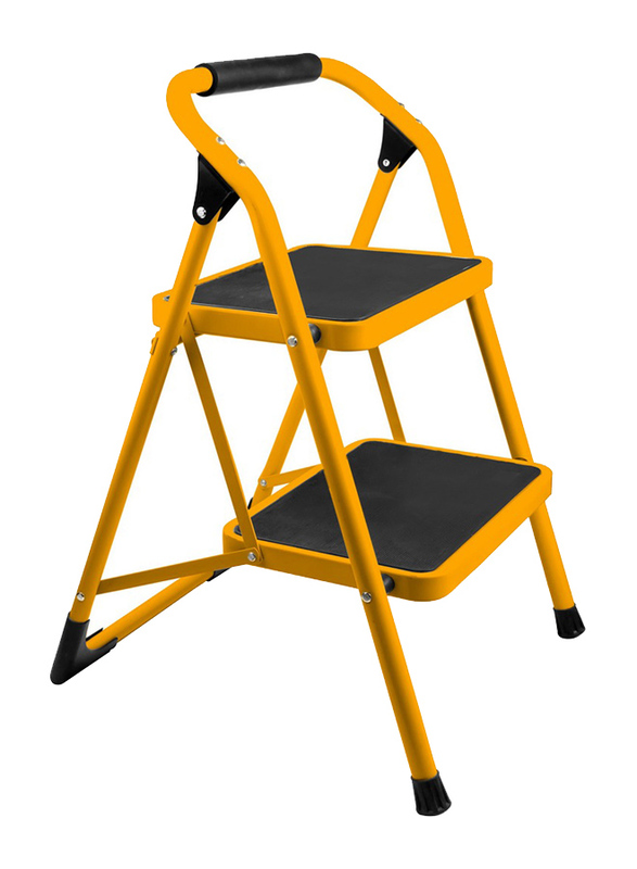 Tolsen Steel Ladder, 62680, Yellow/Black, 480 x 510 x 720mm, 2 Steps