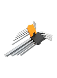 Tolsen Extra-Long Arm Hex Key Set, 20049, 9 Pieces, Multicolour