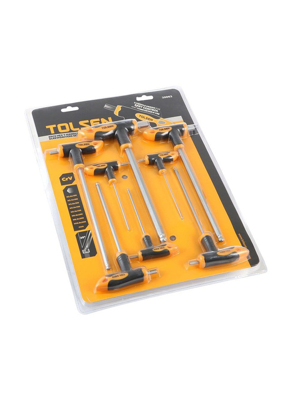 Tolsen Hex T-Handle Screwdrivers Set, 20062, 8 Pieces, Multicolour