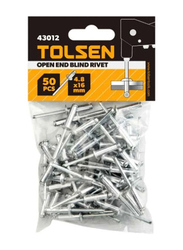 Tolsen 50-Piece 4.8 x 12.7mm Aluminum Rivet, 43011, Silver