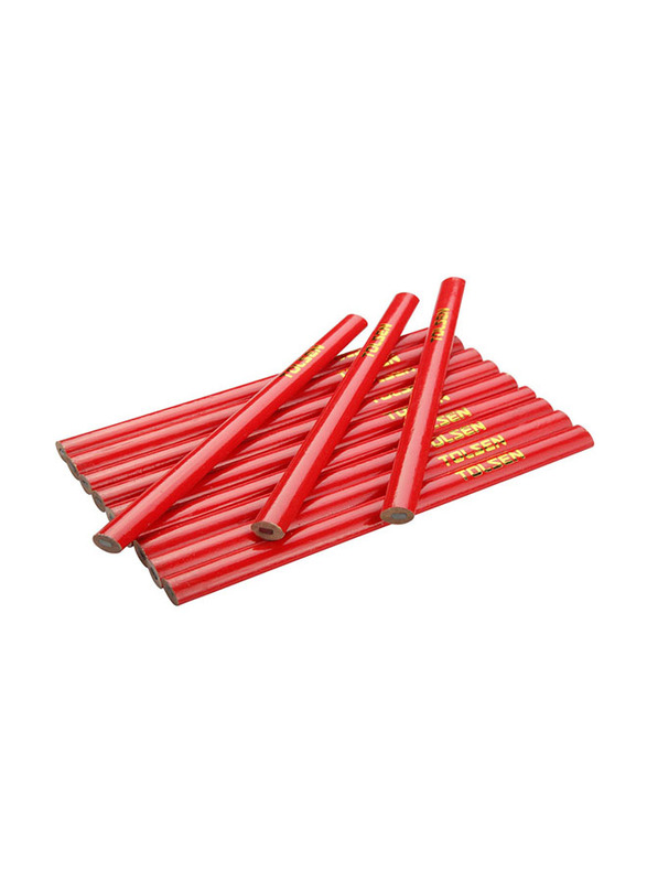 Tolsen Carpenter Pencil, 12*7.4*176mm, 42021, Red