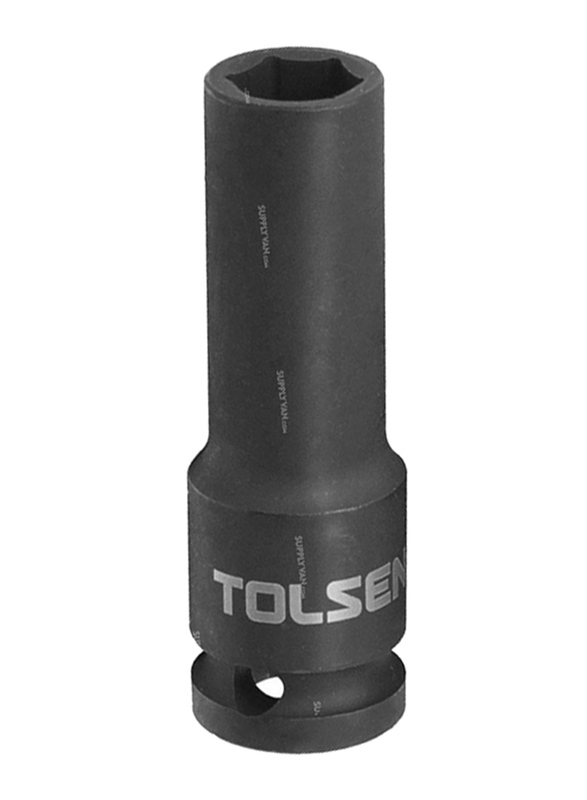 Tolsen 27mm 0.5-Inch Industrial Impact Socket, 18277, Black