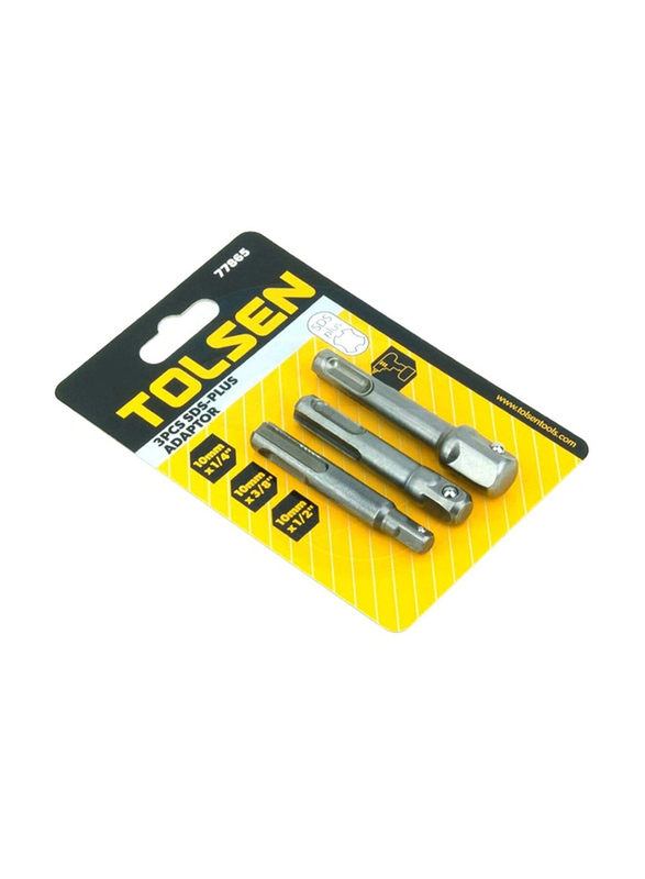 Tolsen SDS-PLUS Adaptor, 77865, 3 Pieces, Silver