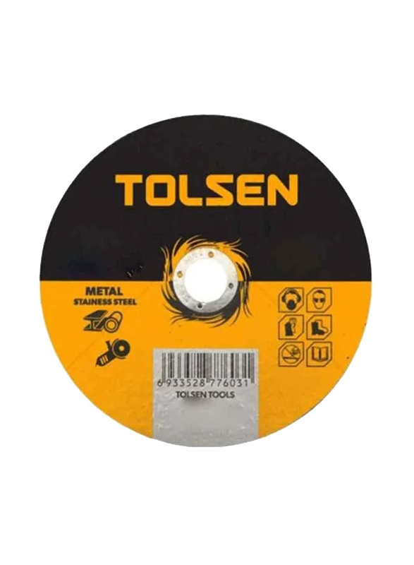 Tolsen Flat Cutting-Off Wheel, 115mm, 10 Pieces, 76132, Yellow/Black