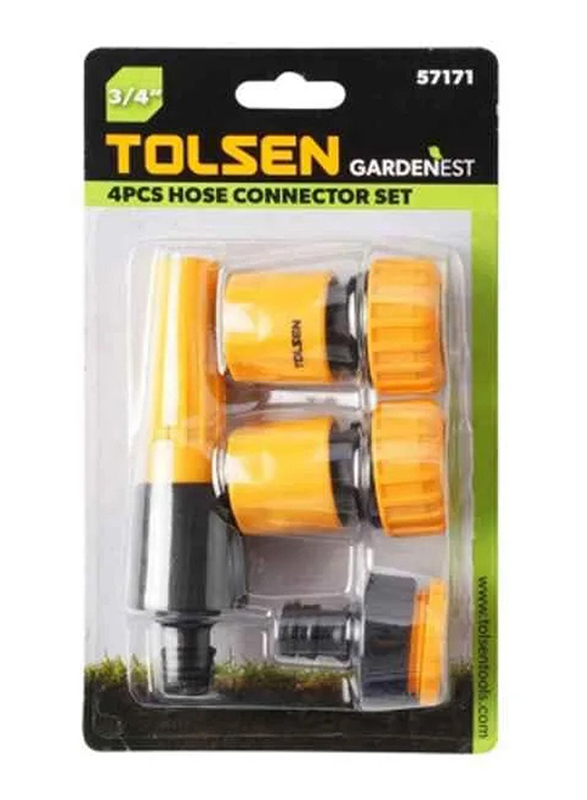 

Tolsen Hose Connector Set, 4 Pieces, 3/4 Inch, 57171, Black/Yellow