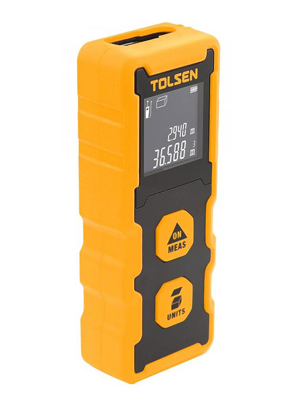 Tolsen Industrial Laser Distance Meter, 35176, Yellow/Black