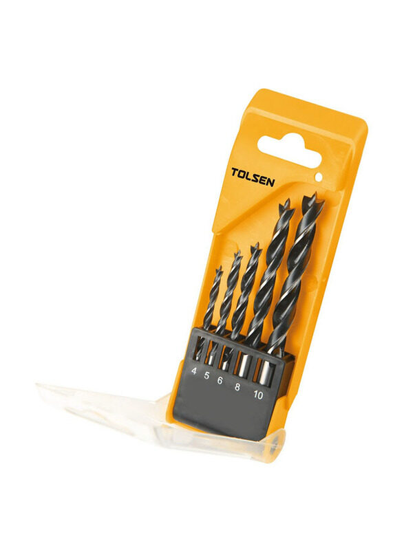 

Tolsen 5-Piece Wood Drill Bits Set, TLSN-75625, Black