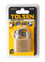 Tolsen Brass Padlock, TLSN-55104, 40mm, Gold/Silver