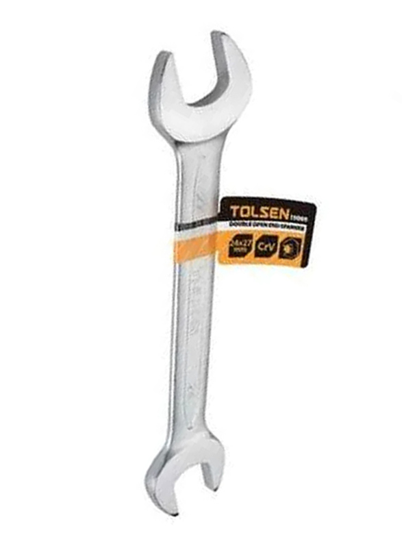 Tolsen 8 x 9 mm Double Open End Spanner, 15852, Silver