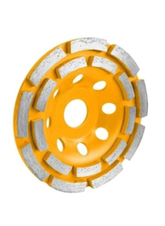 Tolsen 115x22.2(20) Double Row Segmented Turbo Cup Grinding Wheel, 76684, Yellow