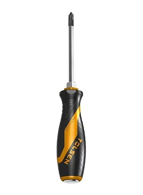 Tolsen 1 x 100mm Go-through Screwdriver, 20122, Orange/Black