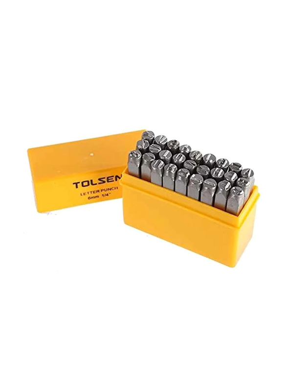 Tolsen 27-Piece 3mm Letter Punch, 25101, Silver