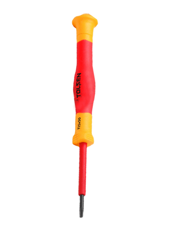 Tolsen T10 x 50mm Premium Line Insulated Precision Torx Screwdriver, V31810, One Size, Orange/Yellow