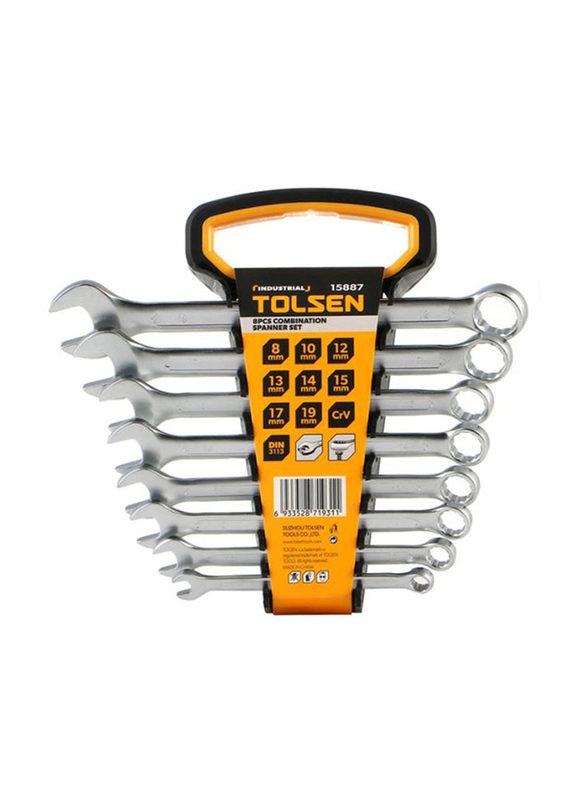 Tolsen 8 Piece Combination Spanner Set, 15887, Silver