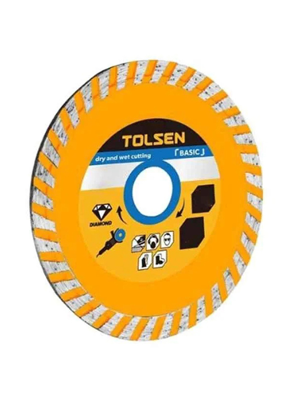 Tolsen Basic Wet Diamond Disc, 115mm, 76762, Yellow