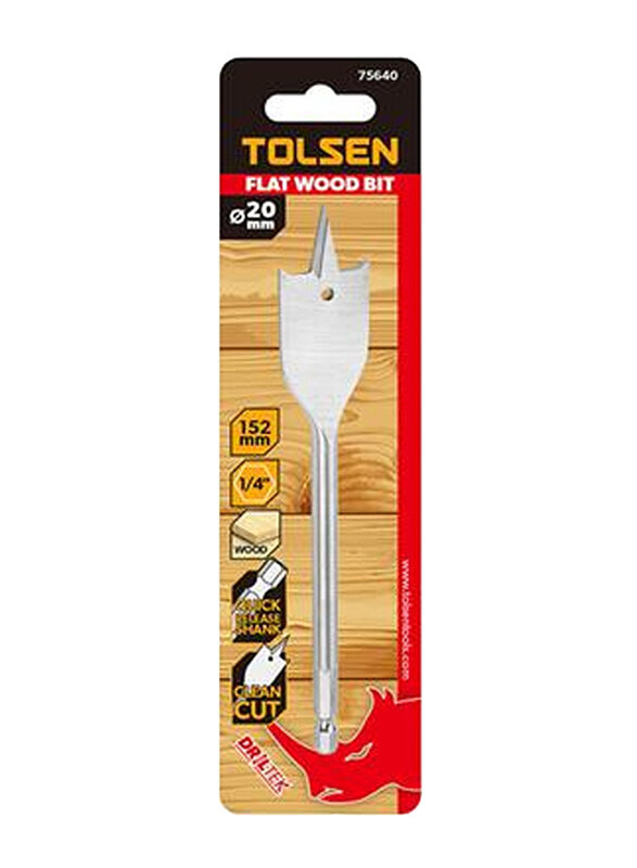

Tolsen 28mm Flat Wood Bits, 75644, Silver