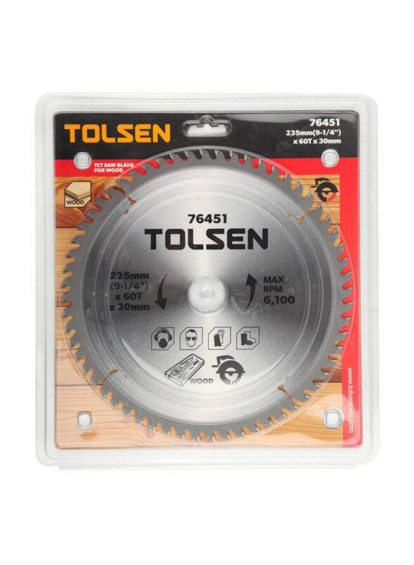 

Tolsen 235mm Tct Saw Blade, 76451, Silver