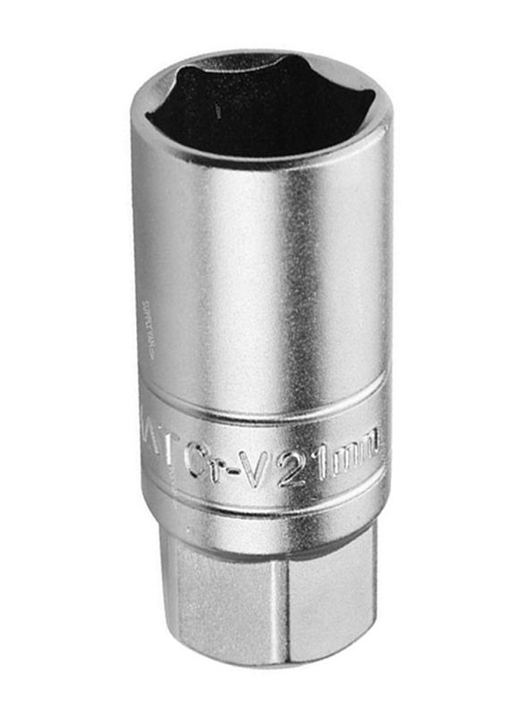 Tolsen 1/2 x 13/16 inch Industrial Spark Plug Socket, 15504, Silver