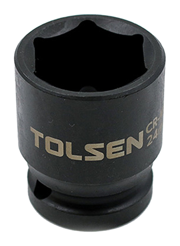 Tolsen 19mm 1/2 inch Industrial Impact Socket, 18219, Black