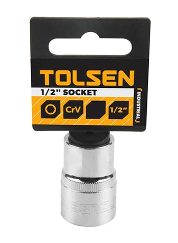 Tolsen 32mm 1/2 inch Industrial Deep Socket, 16582, Silver