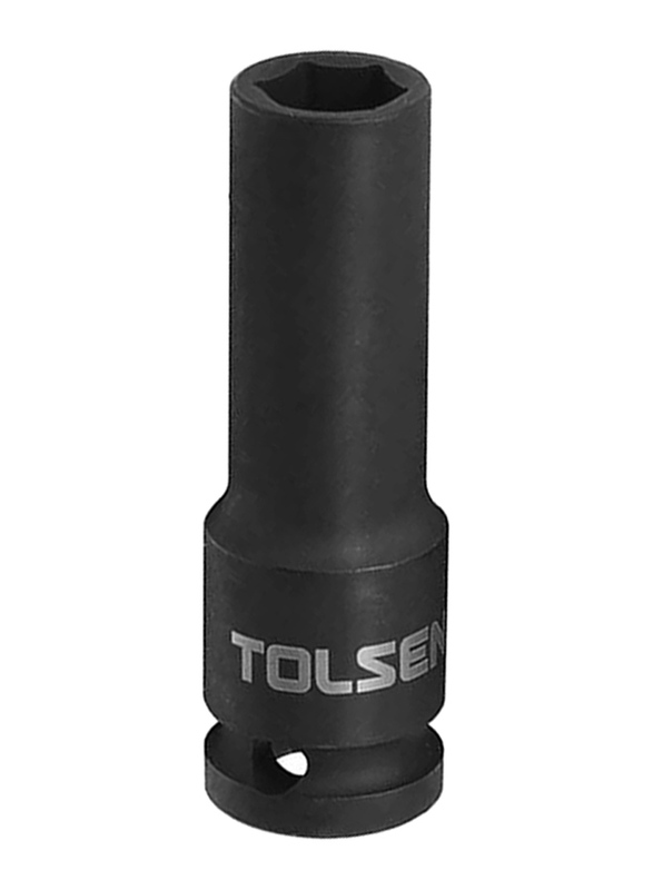 Tolsen 16mm 0.5-Inch Industrial Impact Socket, 18266, Black