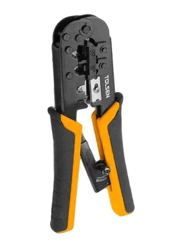 

Tolsen 185mm Industrial Ratchet Modular Crimping Plier, 38054, Yellow/Black