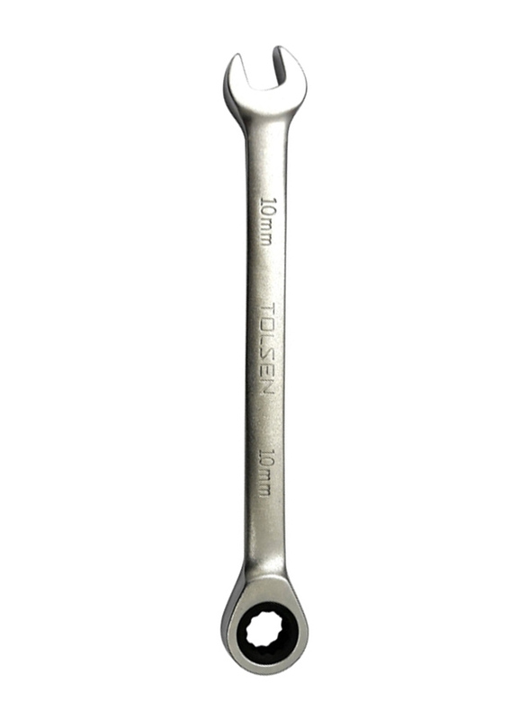 Tolsen 10mm Fixed Combination Gear Spanner, 15206, Silver