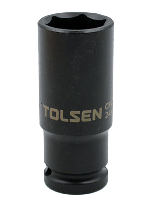 Tolsen 23mm 0.5-Inch Industrial Impact Socket, 18273, Black
