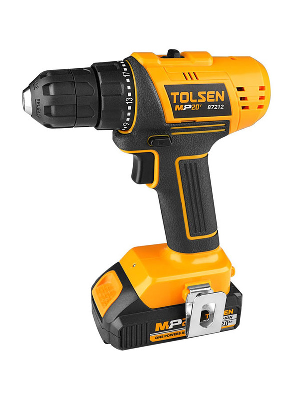 

Tolsen Li-Ion Cordless Drill, 87212, Yellow/Black