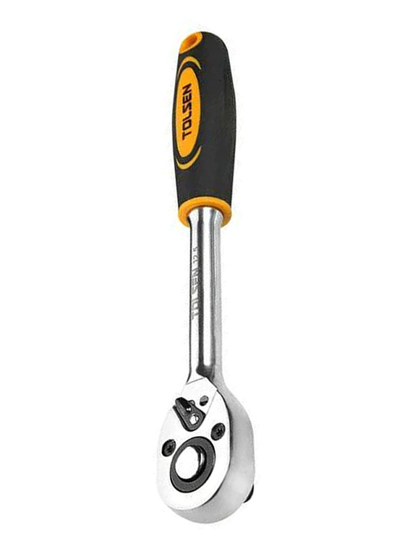 Tolsen 0.37-inch Industrial Reversible Ratchet, 16119, Black/Yellow