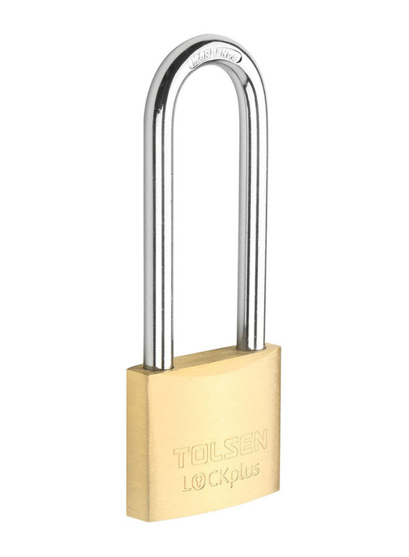 

Tolsen Brass Padlock with Long Shackle, TLSN-55109, 40mm, Gold/Silver