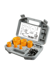 Tolsen 9-Piece Bi-metal Hole Saw Set, TLSN-75861, Yellow