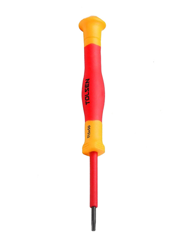 

Tolsen T15 x 50mm Premium Line Insulated Precision Torx Screwdriver, V31815, One Size, Orange/Yellow