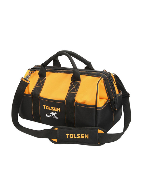 Tolsen 17-inch Industrial Tool Bag, 80101, Black/Orange