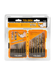 Tolsen 15-Piece HSS M2 Twist Drill Bits Set, TLSN-75100, Gold