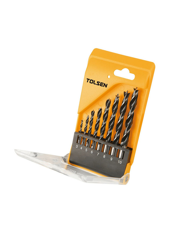 

Tolsen 8-Piece Wood Drill Bits Set, TLSN-75626, Black/Yellow