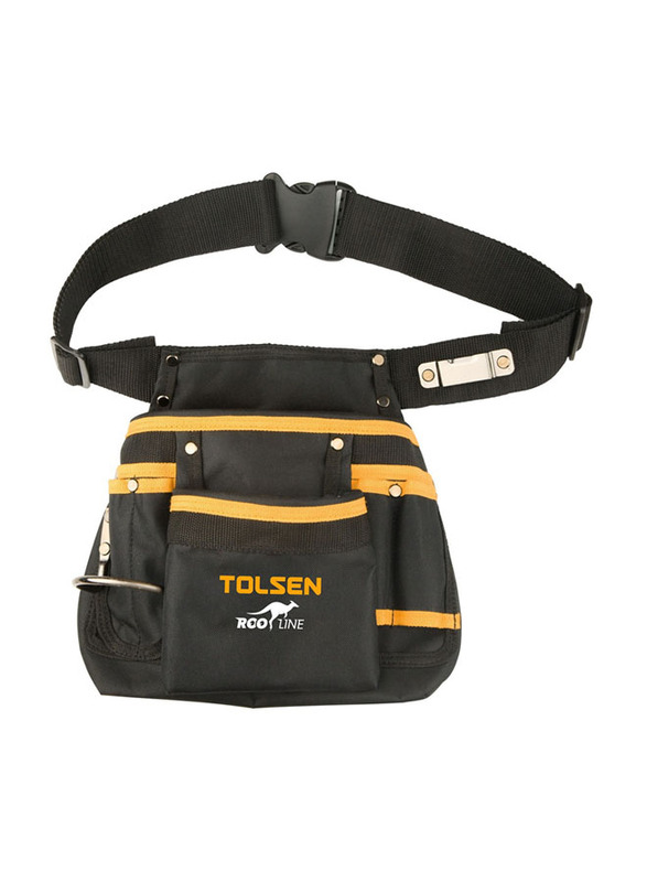 Tolsen Industrial Tool Pouch with Belt, 80120, Black