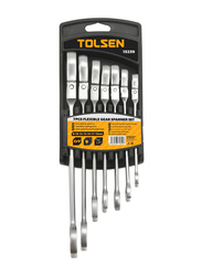 Tolsen 7-Piece Flexible Combination Gear Spanner, 15259, Silver