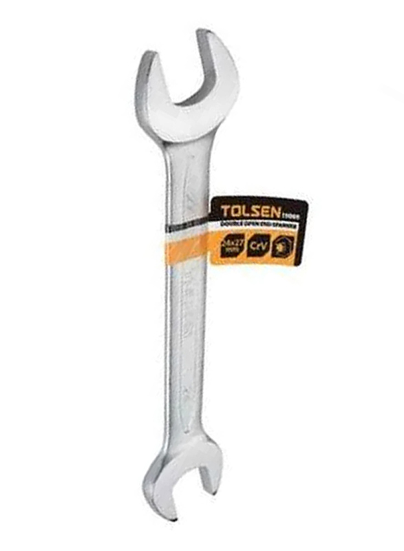 Tolsen 16 x 17mm Double Open End Spanner, 15856, Silver