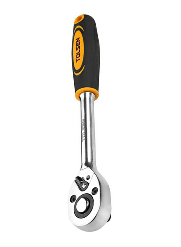 Tolsen 0.37-inch Industrial Reversible Ratchet, 15119, Black/Yellow