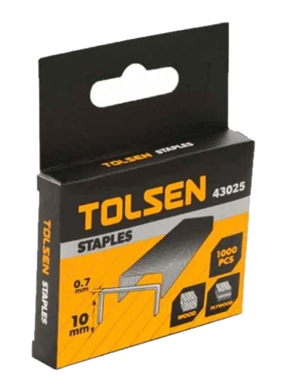 Tolsen 1000-Piece 1.2 x 10mm Staples, 43029, Silver