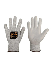 Tolsen 9-inch Industrial Level 5 Cut Resistance Protective Gloves, 45040, Grey