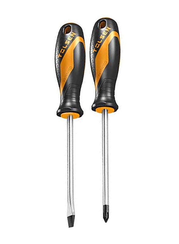 Tolsen 2 Piece 6.5 x 100mm Screwdrivers Set, 20182, Orange/Black