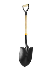 Tolsen Steel Shovel With Handle, 1025mm, 58001, Black/Beige