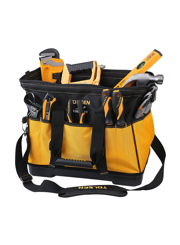 Tolsen 16-inch Industrial Tool Bag, 80103, Black/Orange