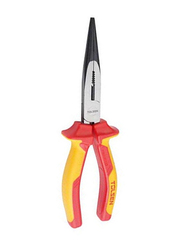 Tolsen 200mm Premium Line Insulated Long Nose Pliers, Yellow/Red